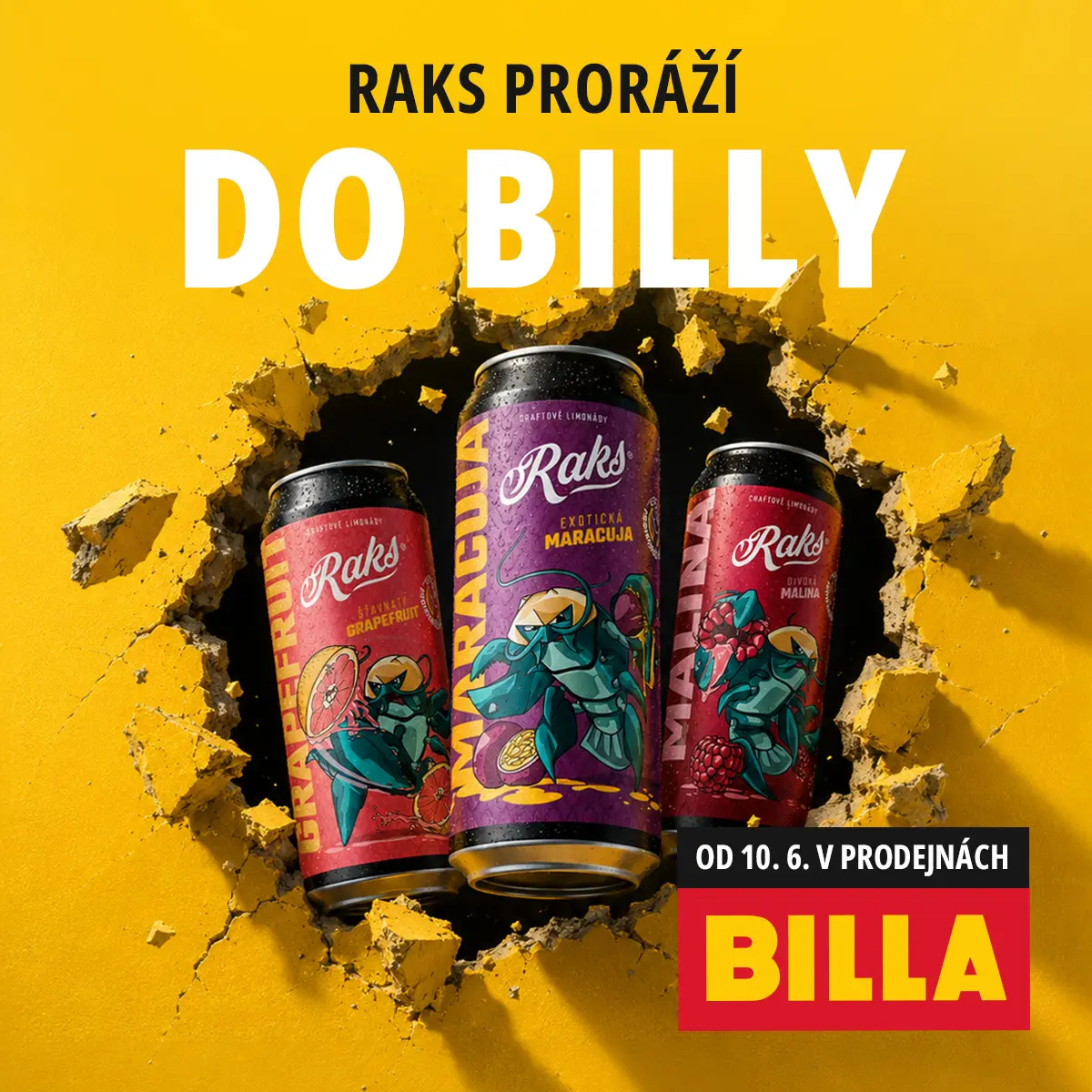 RAKS limonády nově v prodejnách BILLA